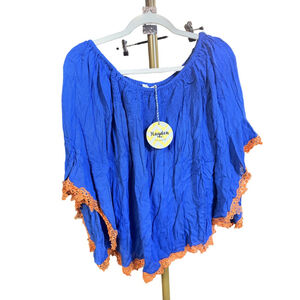Women's Hayden Los Angeles Blouse Size M Blue Orange